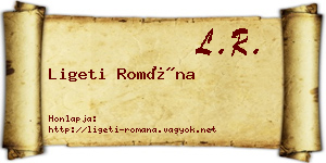 Ligeti Romána névjegykártya